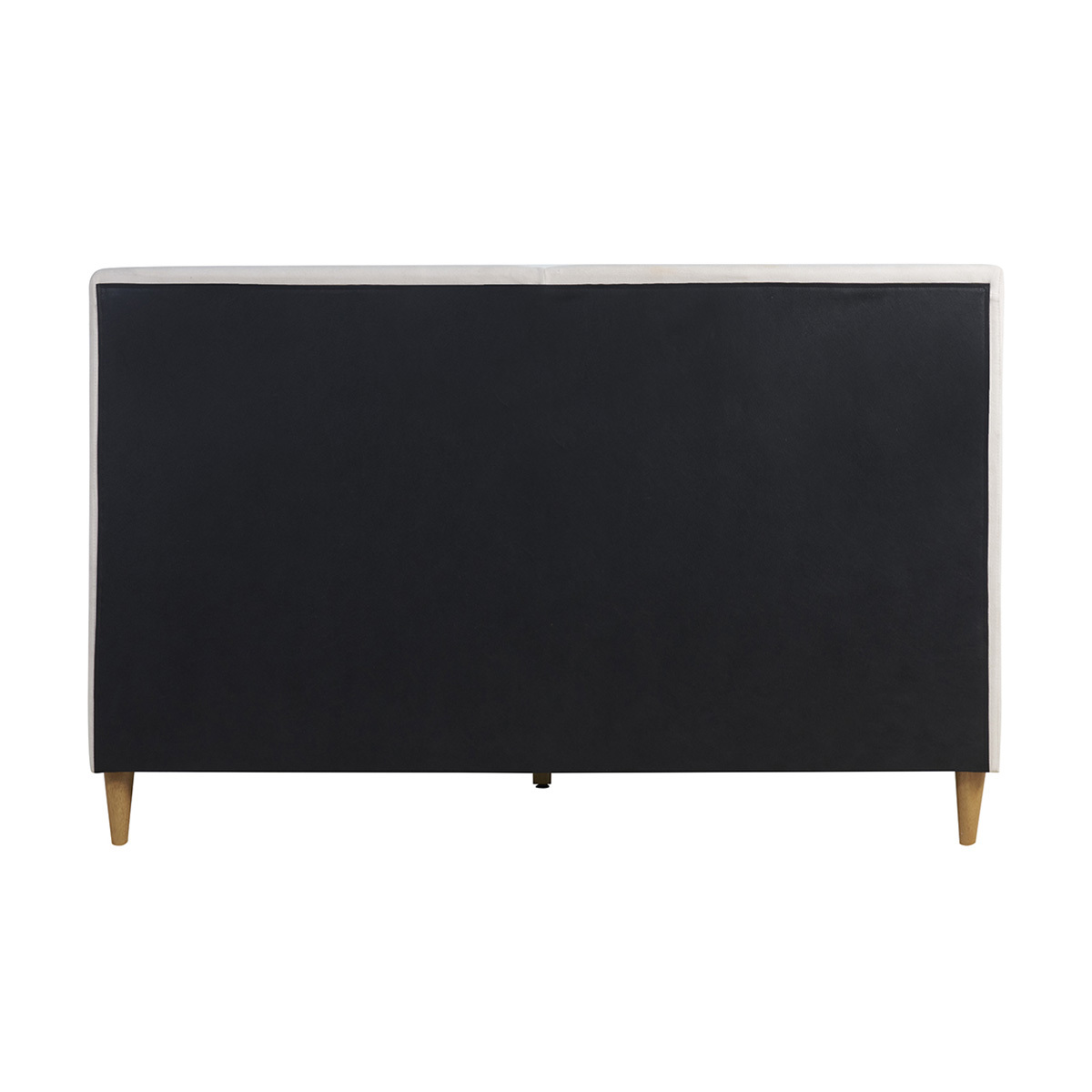 Lit 2 places 160x200 cm en tissu beige et bois clair SALOME beige, MILIBOO
