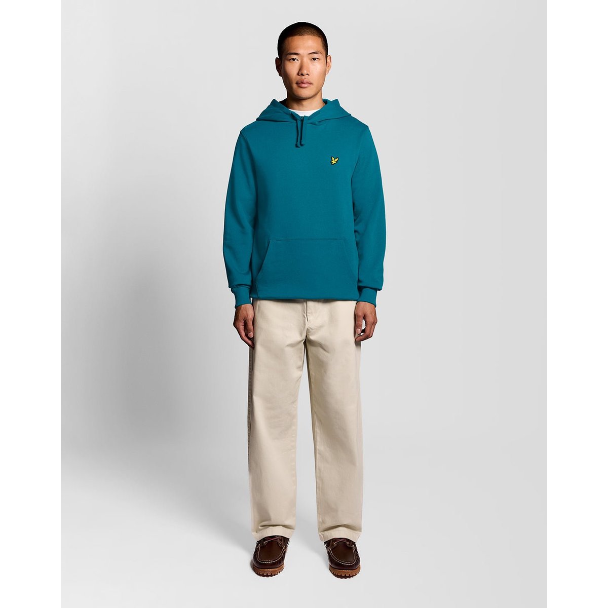 Sweat à capuche en coton loopback bleu lagon, LYLE & SCOTT