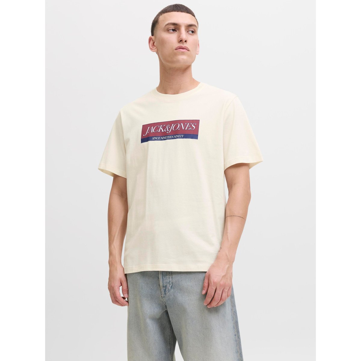 T-Shirt antique white, JACK & JONES