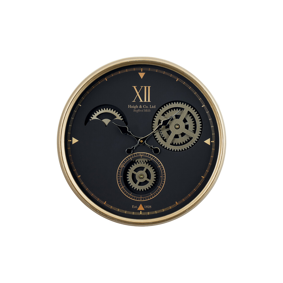 50cm Metal Cogs Wall Clock black/gold, ÉDITÉ