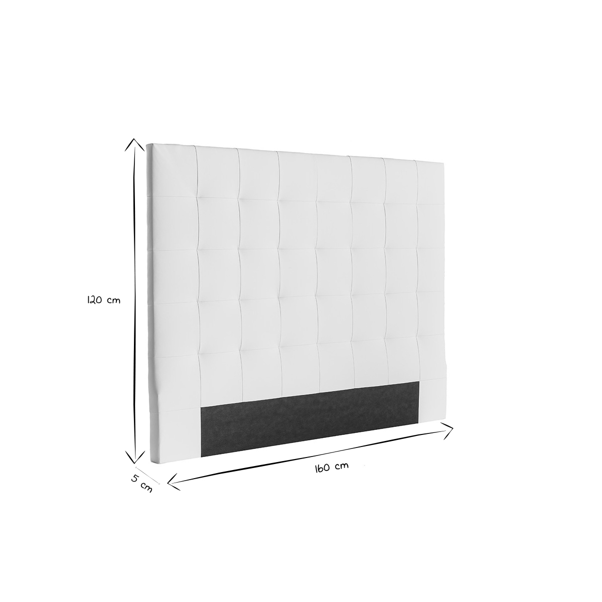 Tête de lit capitonnée L160 cm HALCIONA blanc, MILIBOO