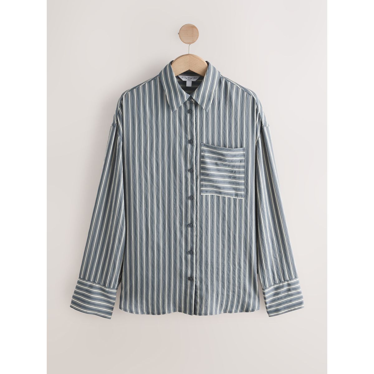 Chemise manches longues oversize à rayures gris ardoise/blanc, NEXT