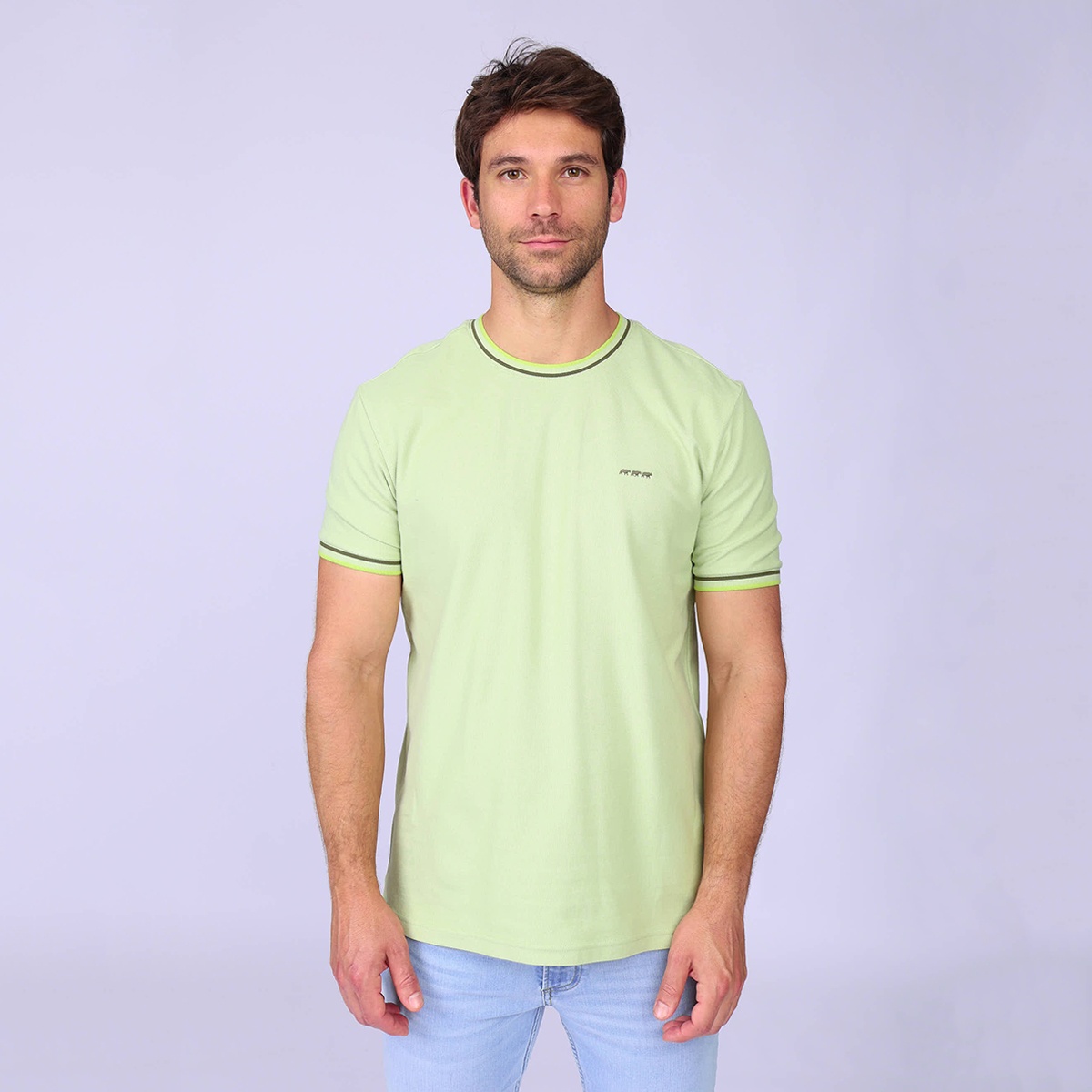 T-shirt maille piquée vert clair, MISE AU GREEN