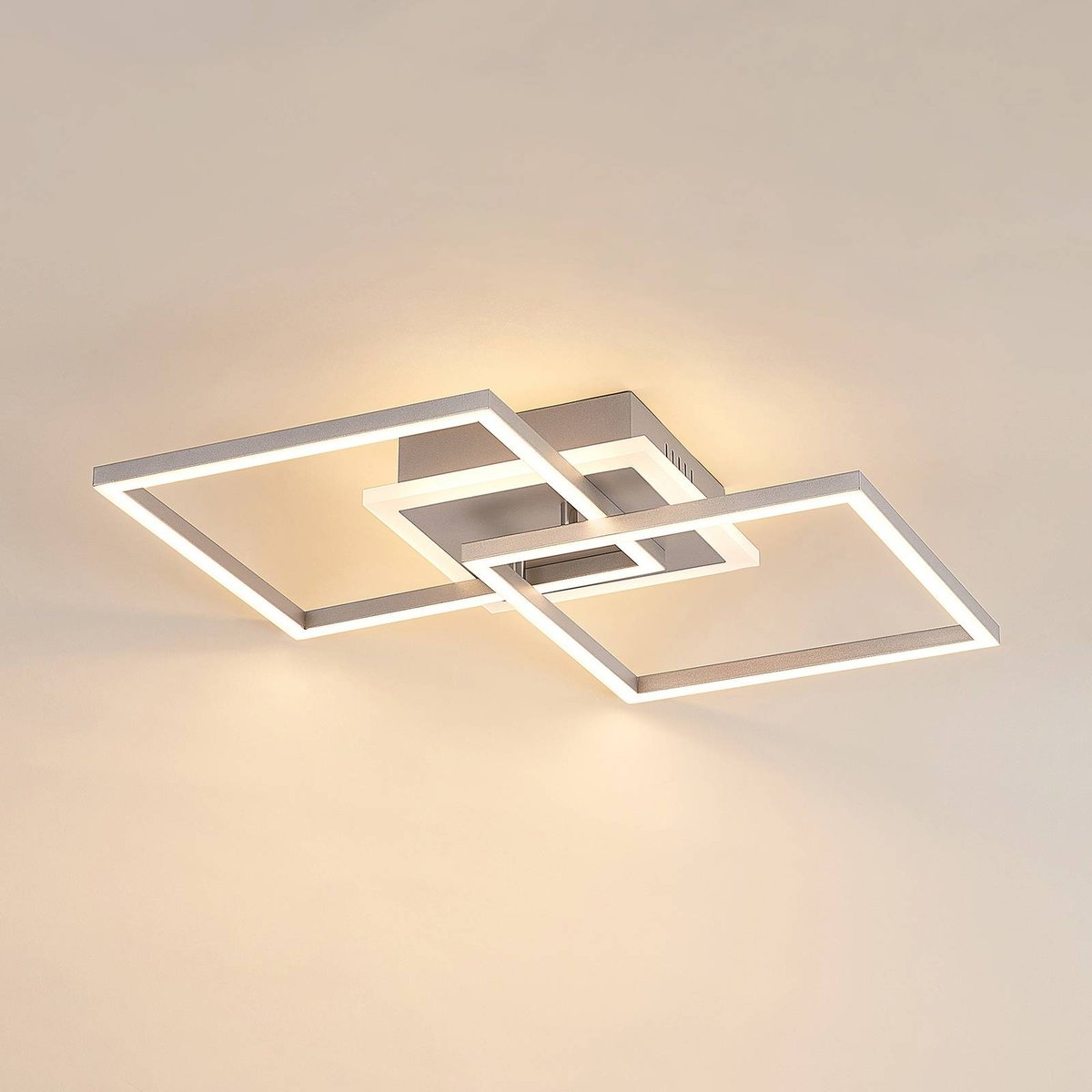 Plafonnier en aluminium moderneLED, Fjardo argent, LINDBY
