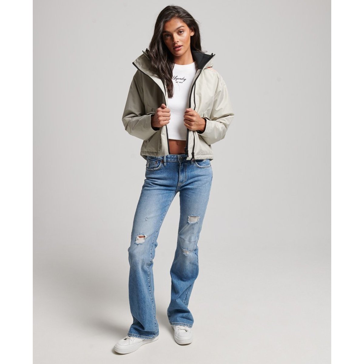 Veste SD-Windcheater gris saule quadrillage, SUPERDRY