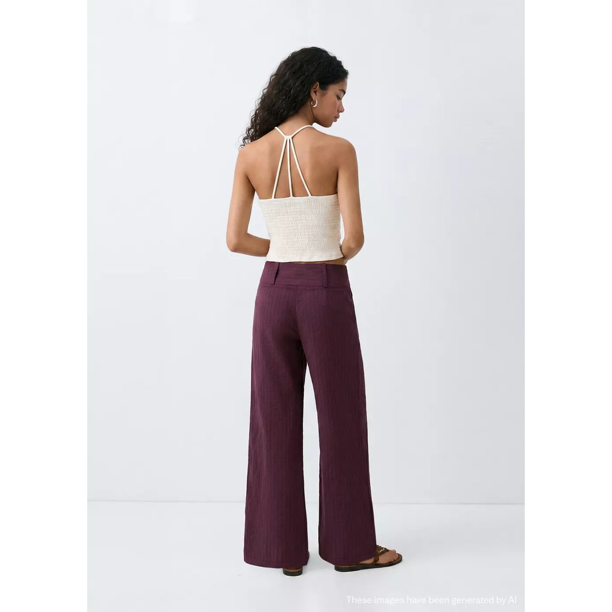 Top dos-nu avec détails brodés blanc cassé, MANGO TEEN