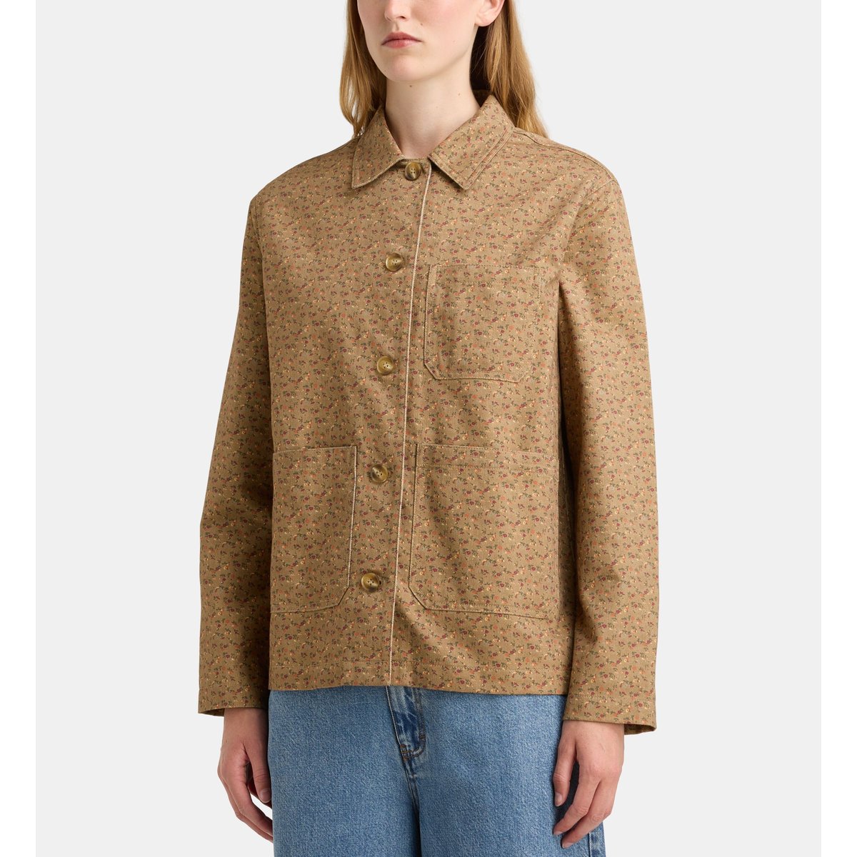 Veste droite balmoral dit coton beige, GALERIES LAFAYETTE