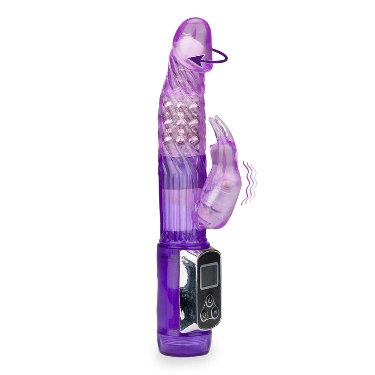 Vibromasseur puissant Jack Rabbit écran LCD violet, LOVE AND VIBES