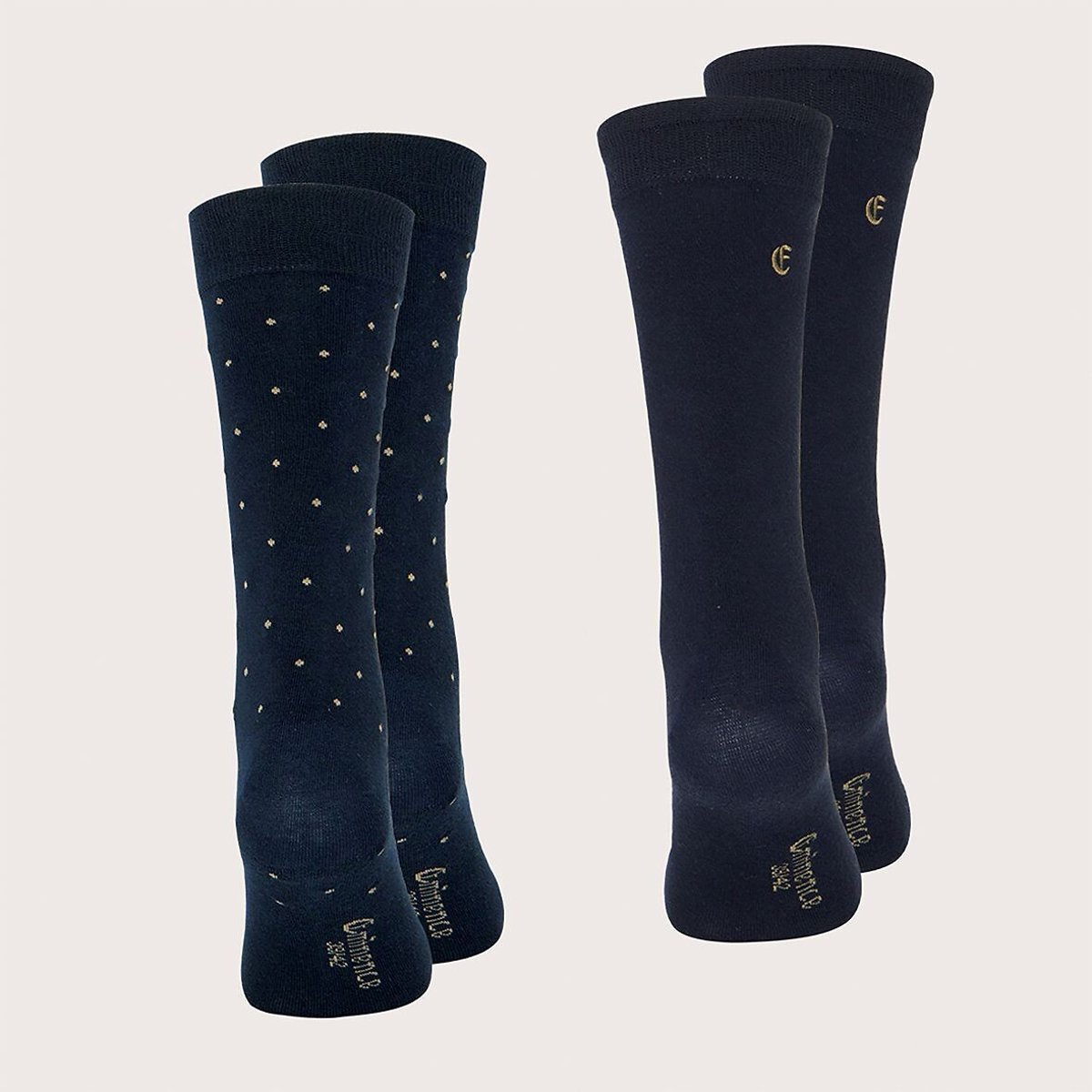 Lot de 2 paires de chaussettes mi-hautes homme Fantaisie Eminence bleu marine, EMINENCE