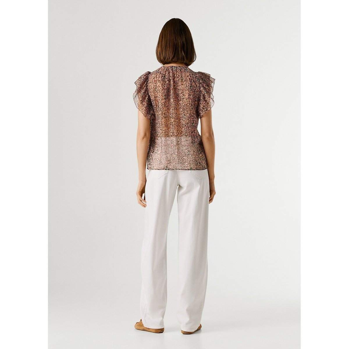 Blouse imprimée, à manches volantées imprimé multicolore, PEPE JEANS
