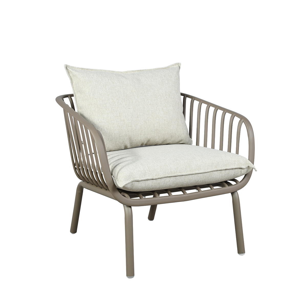 Fauteuil de jardin en résine et acier Marron MARINA marron glacé, WILSA GARDEN