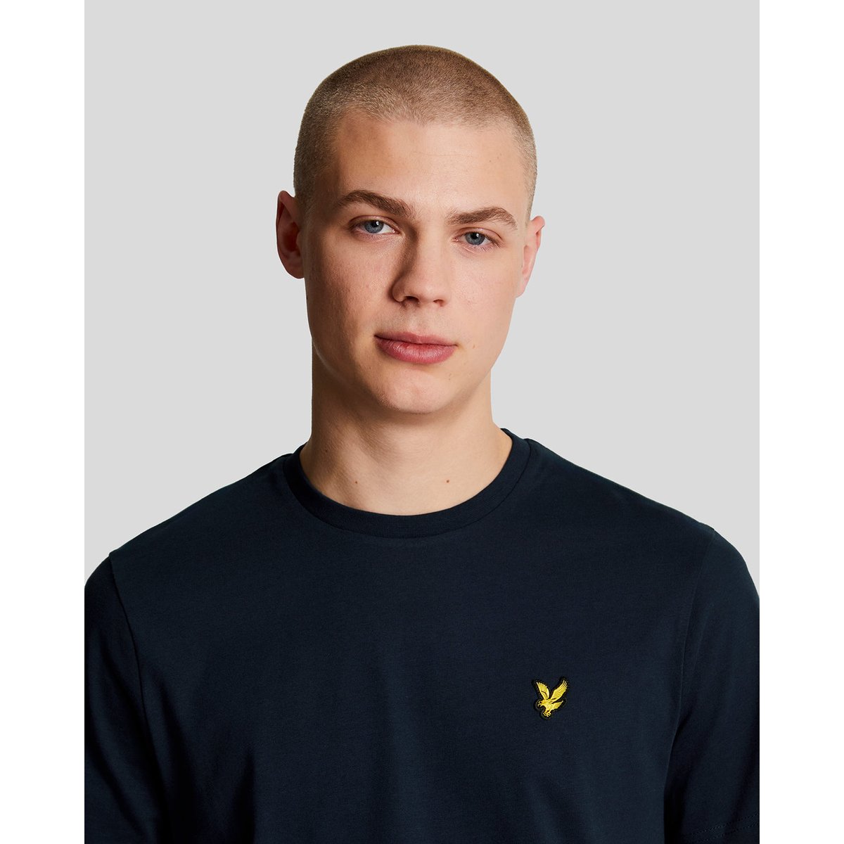 T-shirt en coton col rond bleu marine, LYLE & SCOTT