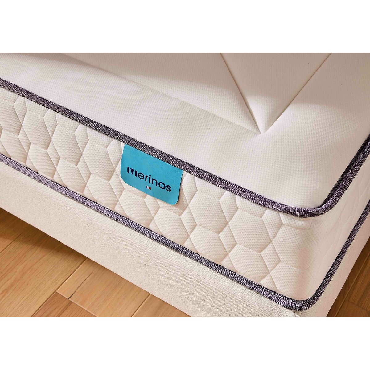Matelas 651 ressorts ensachés 3 zones , Full Bed blanc, MERINOS