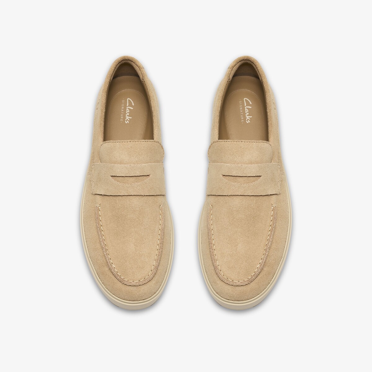 Mocassins en cuir suédé Lockford Easy beige, CLARKS