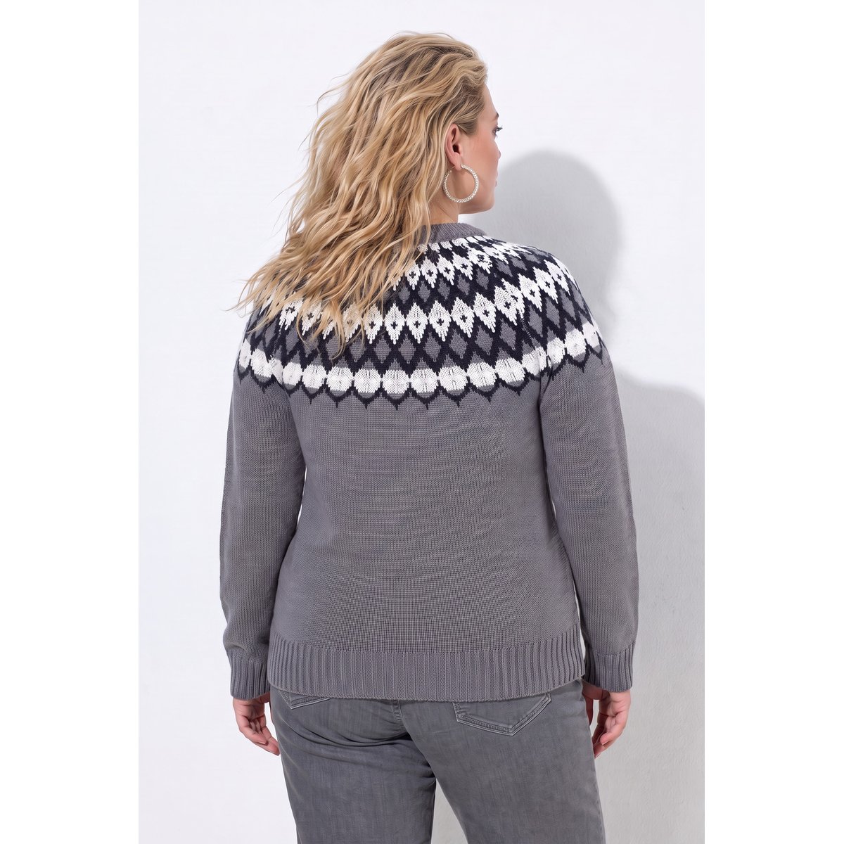 Pull motif norvégien gris chiné, ULLA POPKEN