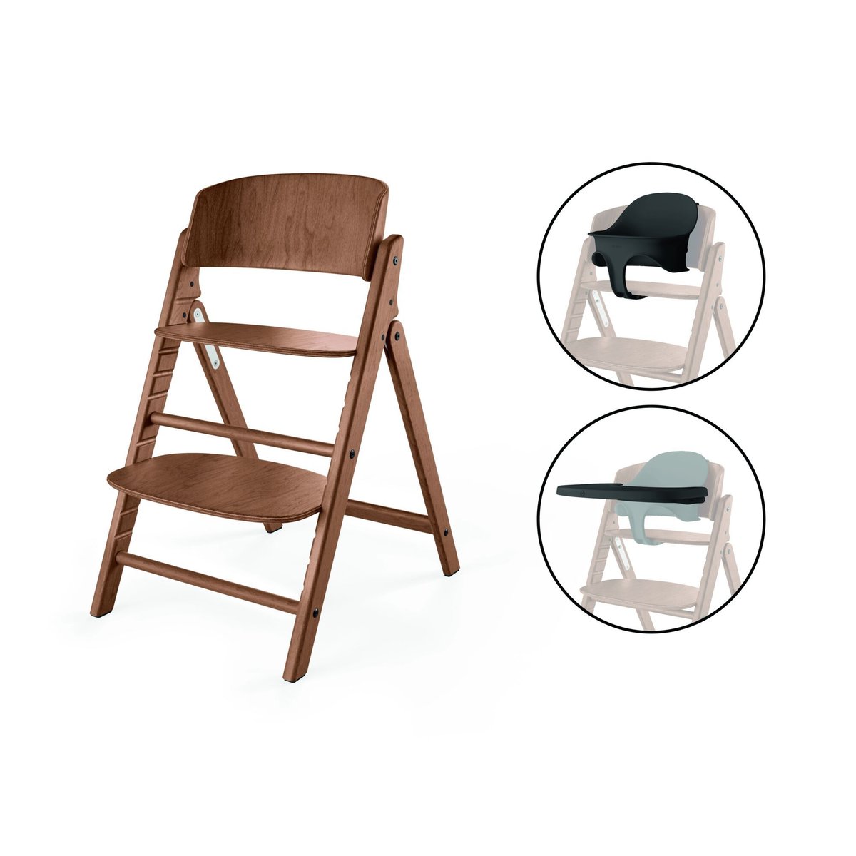 Chaise haute pliante Click & Fold 3-en-1 all natural dark, CYBEX