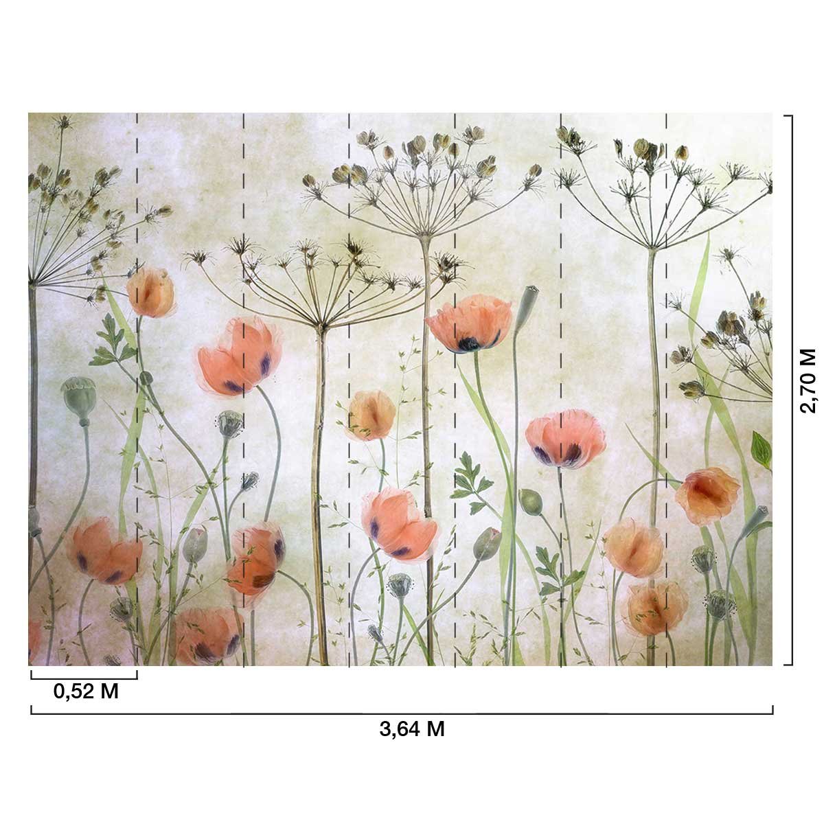 Papier peint coquelicots intissé, HEXOA