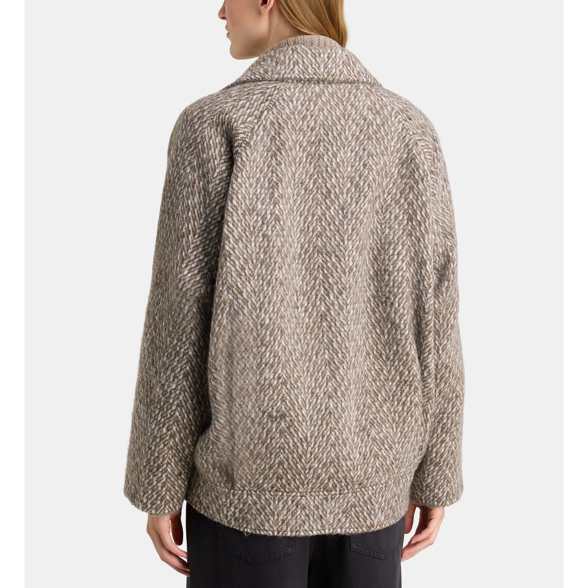 Manteau court turner chev lainé beige et marron, GALERIES LAFAYETTE