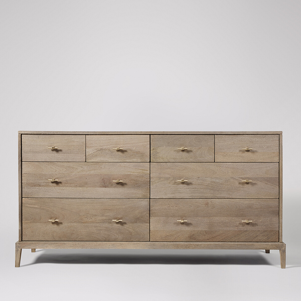 Verne Mango Wood 8 Drawer Chest Of Drawers grey, SWOON