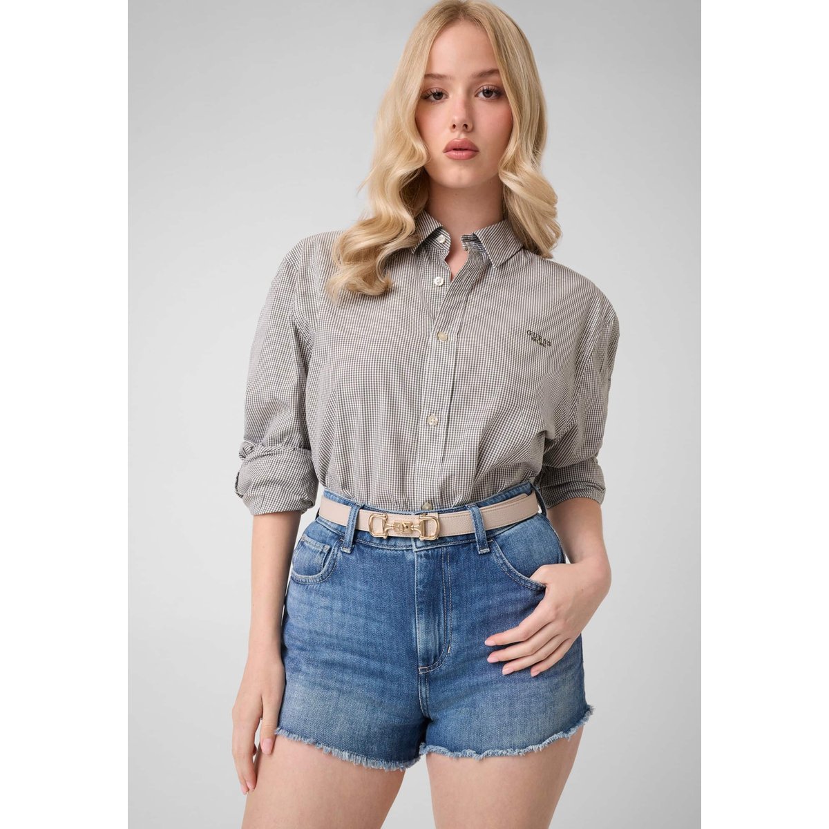 Ceinture En Similicuir crème, GUESS