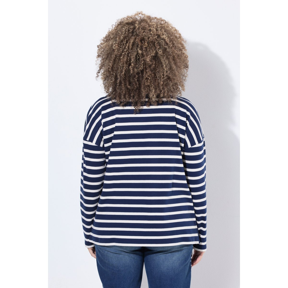T-shirt à rayures, coupe oversize bleu encre, ULLA POPKEN