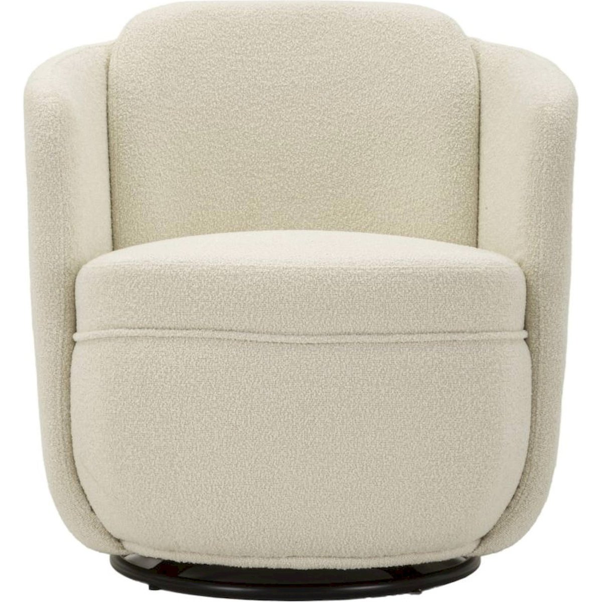 Fauteuil pivotant enveloppant dossier haut MODERN crème, RECOLLECTION