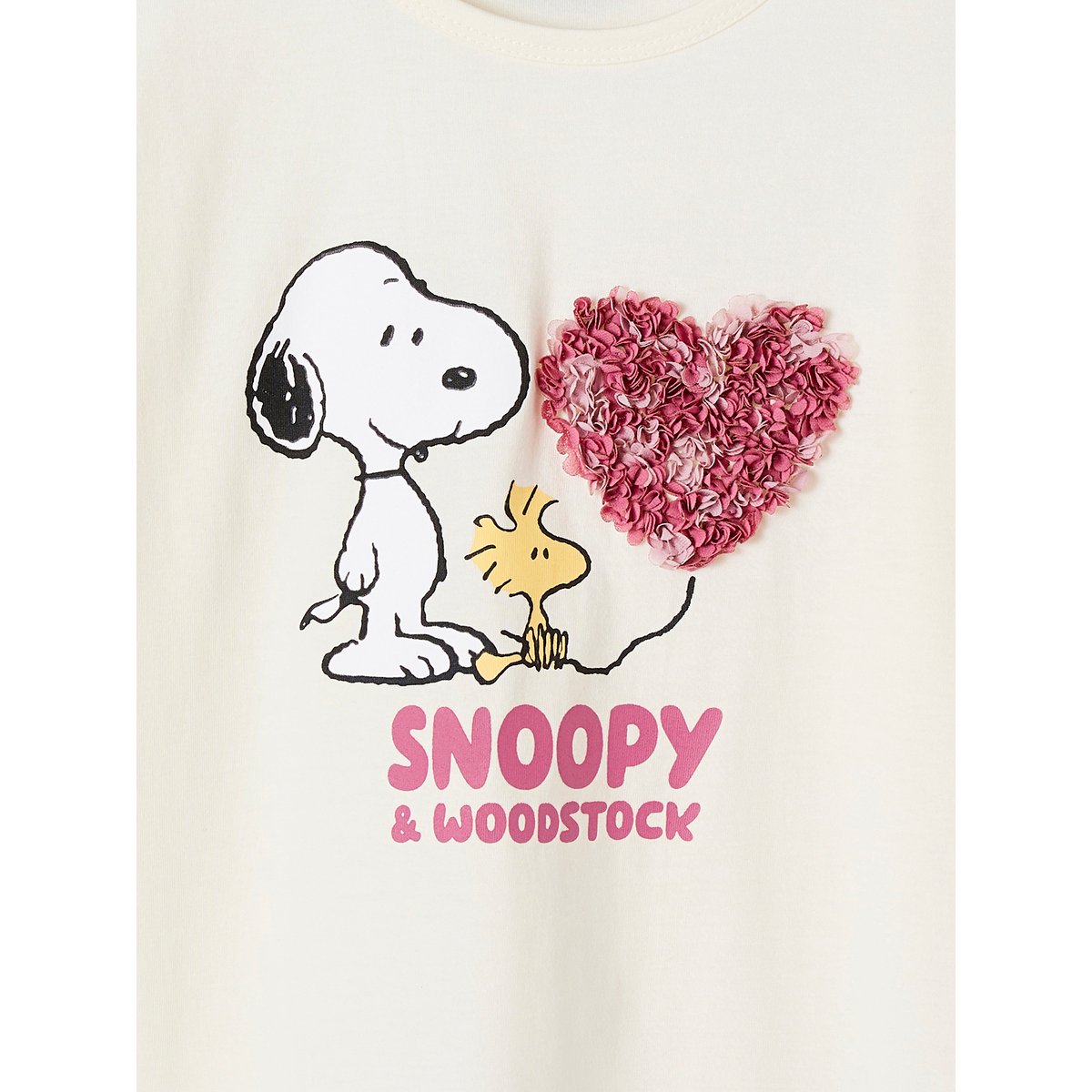 Tee-shirt manches longues Peanuts Snoopy écru, VERTBAUDET
