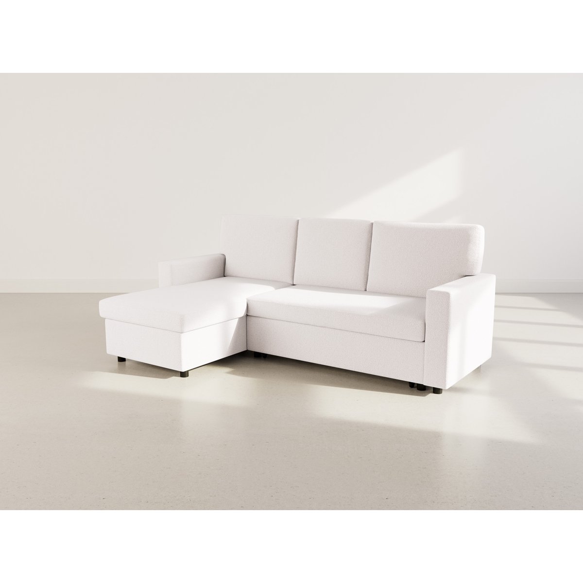 Canapé d’angle réversible convertible, MEIYA beige, BEST MOBILIER