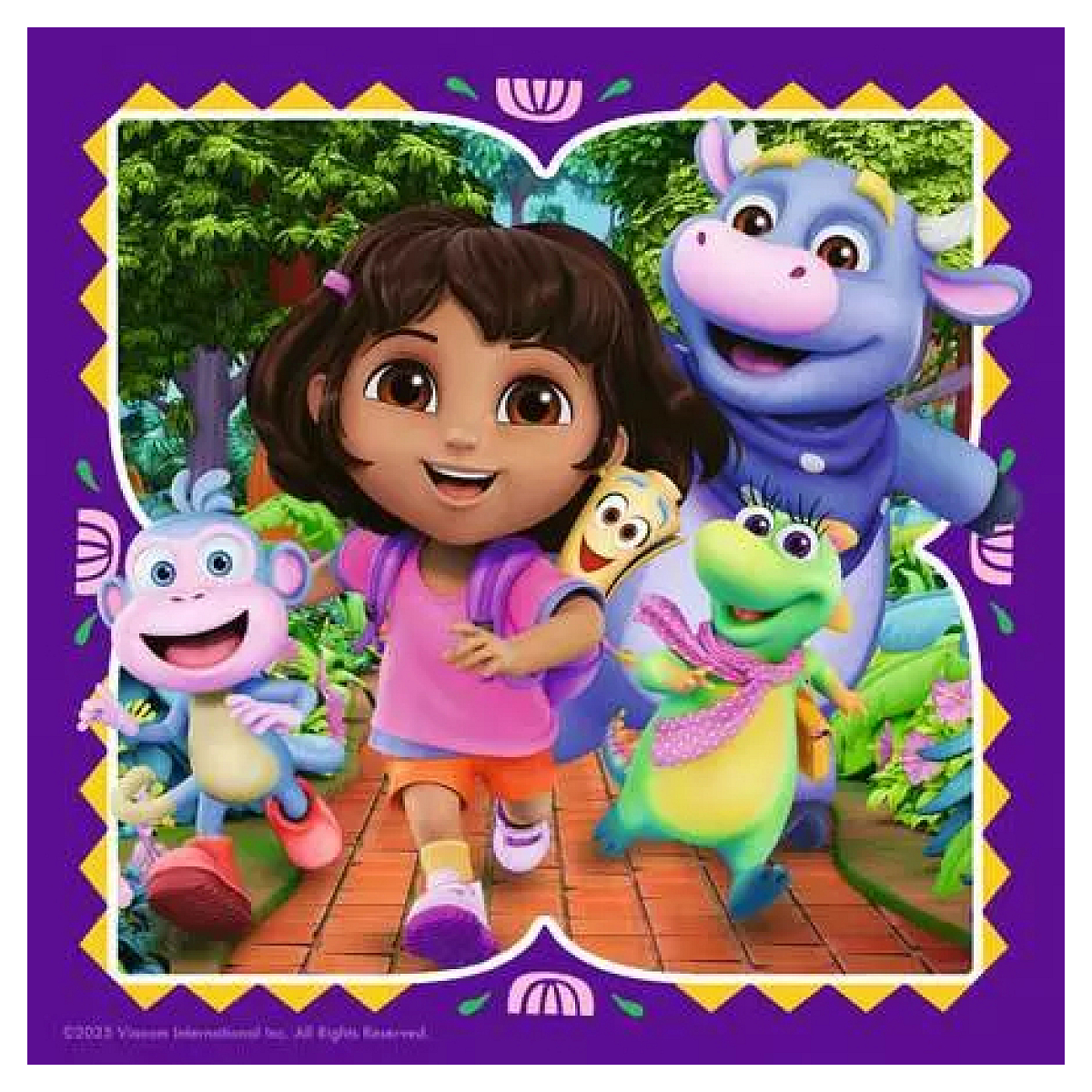 Puzzle 3x49 pieces - Pret pour l'exploration / Dora couleur unique, RAVENSBURGER