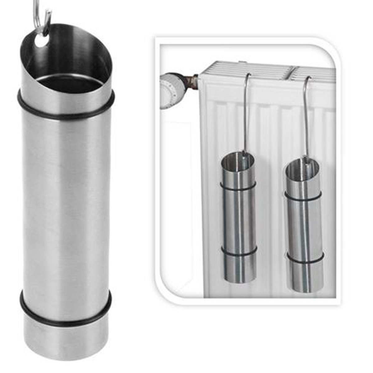 Set de 2 humidificateurs en inox pour radiateurs chrome/inox, WADIGA