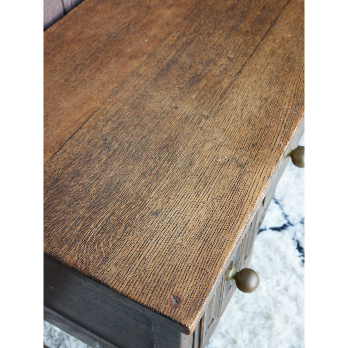 Bureau ancien en bois et boules laiton Edouard N°1119 - Bon état bois foncé, DEBONGOUT