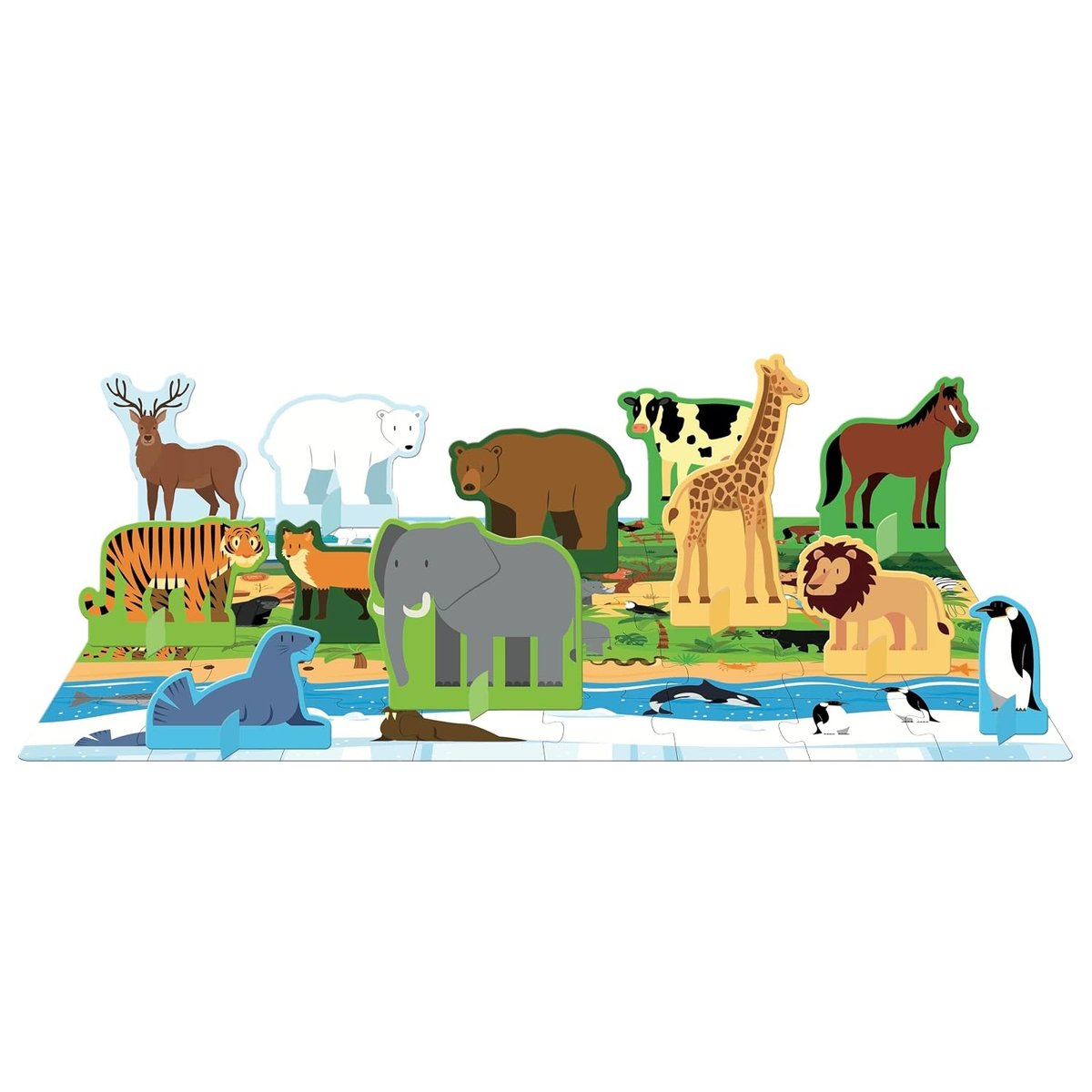 Livre et puzzle Les animaux vert, SASSI JUNIOR