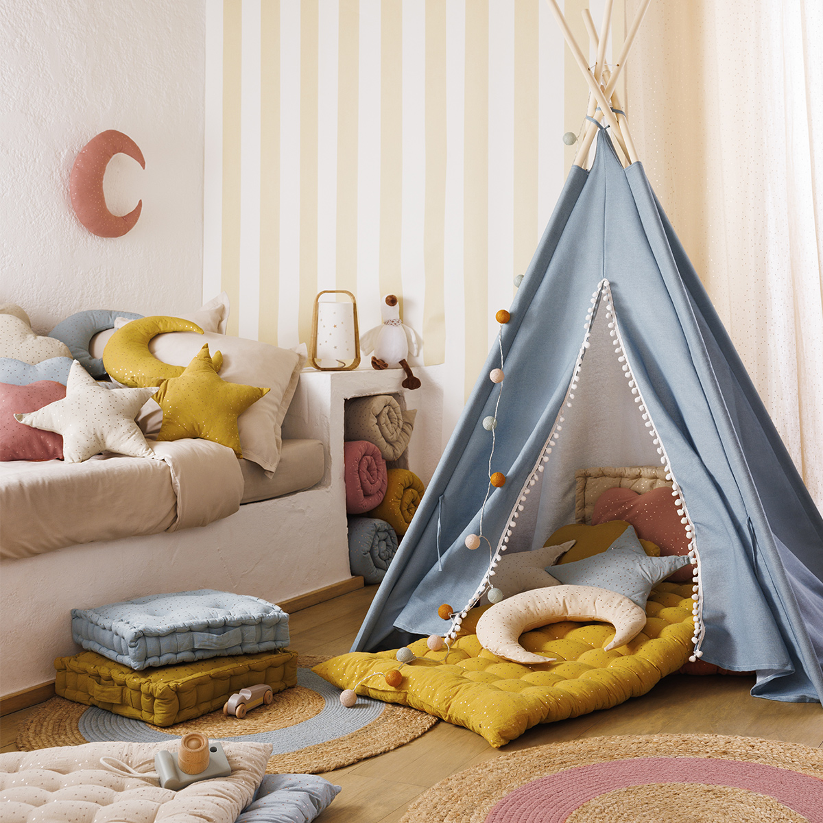 Coussin enfant BERLINGOT nuage OYA terracotta, ATMOSPHERA FOR KIDS
