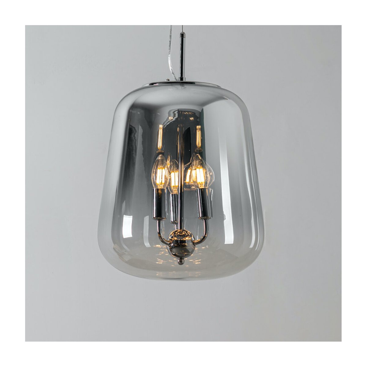 Suspension verre dégradé design - MANOLI argenté / chromé, KOSILUM