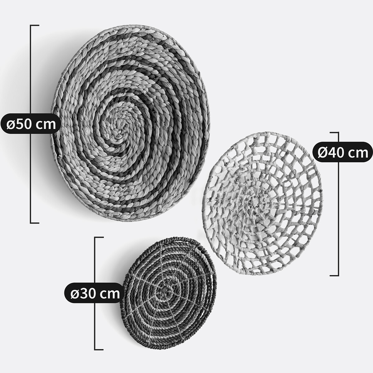 Set van 3  wanddecoraties, Aslal naturel/zwart, LA REDOUTE INTERIEURS
