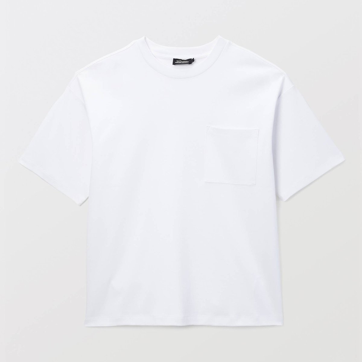 T-shirt manches courtes interlock en coton bio GOTS blanc, MONOPRIX