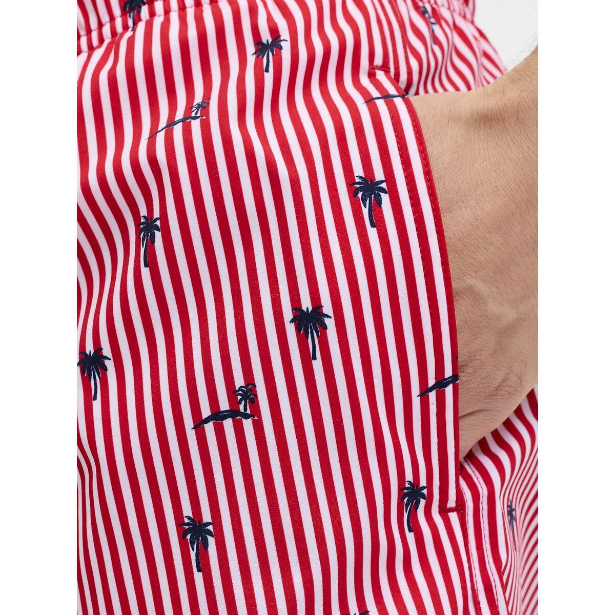 Short de bain rayé rouge, JACK & JONES