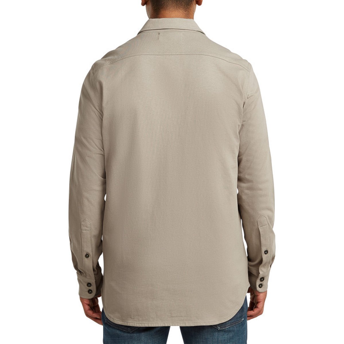Chemise en coton biologique taupe unie avec une coupe slim et un col à revers autre, G-Star RAW