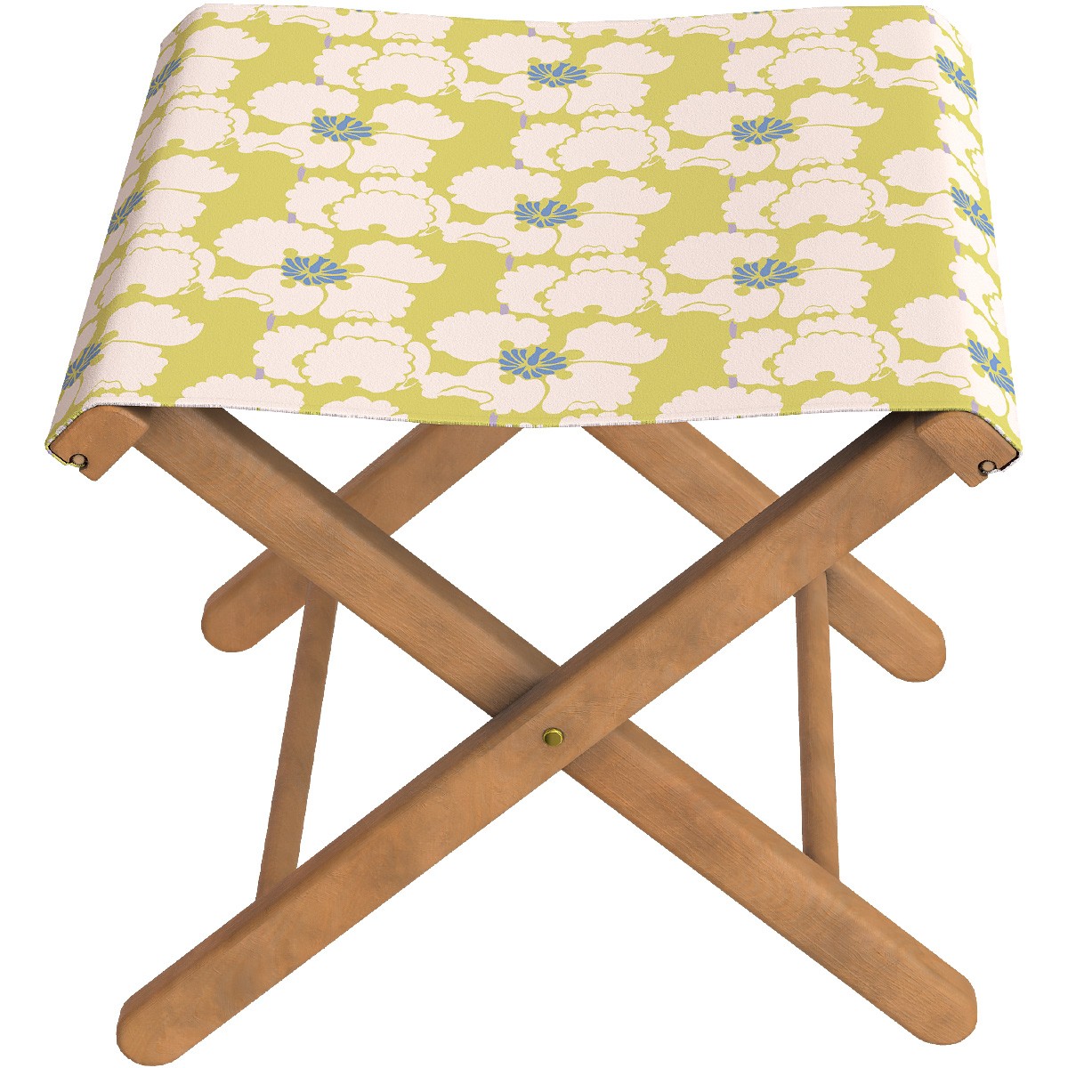 Pliant pêcheur en eucalyptus, motif floral, PAOLA jaune, VENT DE BOHÈME