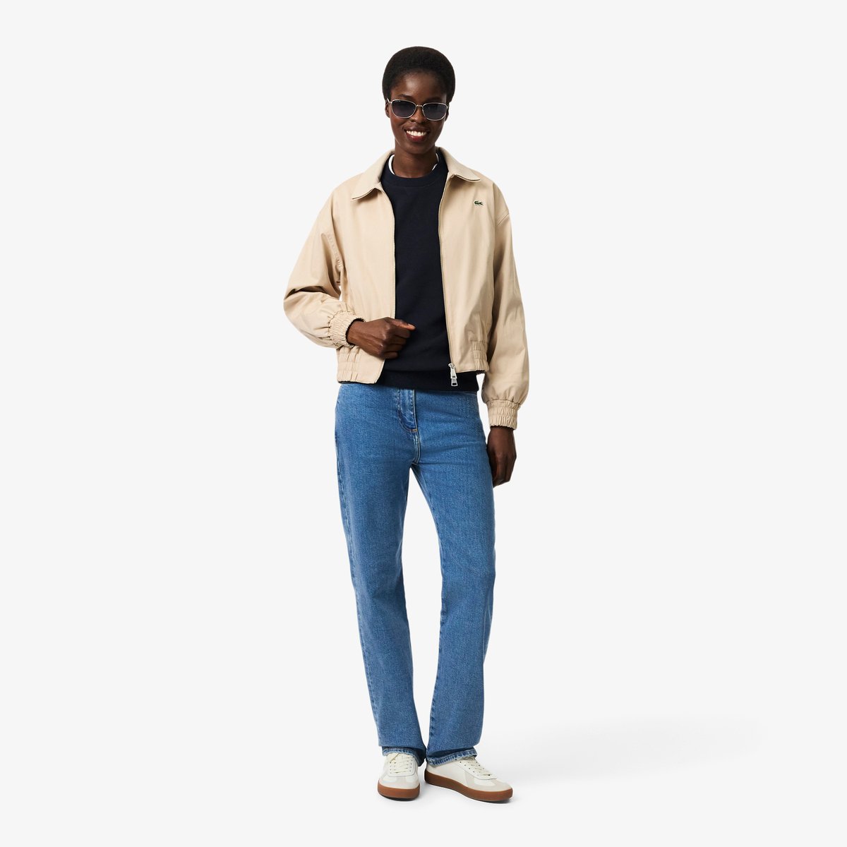 Jean denim taille haute straight fit bleu-36l, LACOSTE