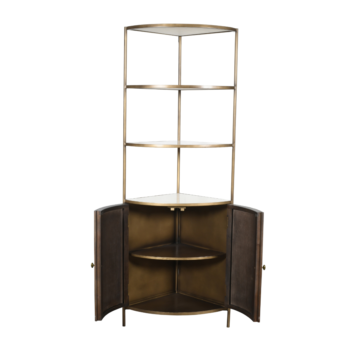 Etagère d'angle en bois massif BUREN beige, SIGNATURE
