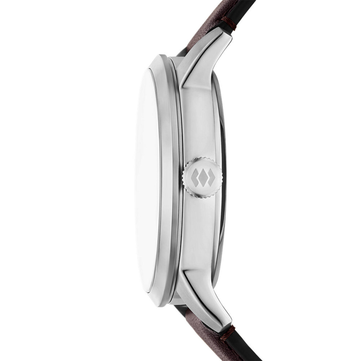 Montre Analogique TOWNSMAN argenté ivoire marron foncé, FOSSIL