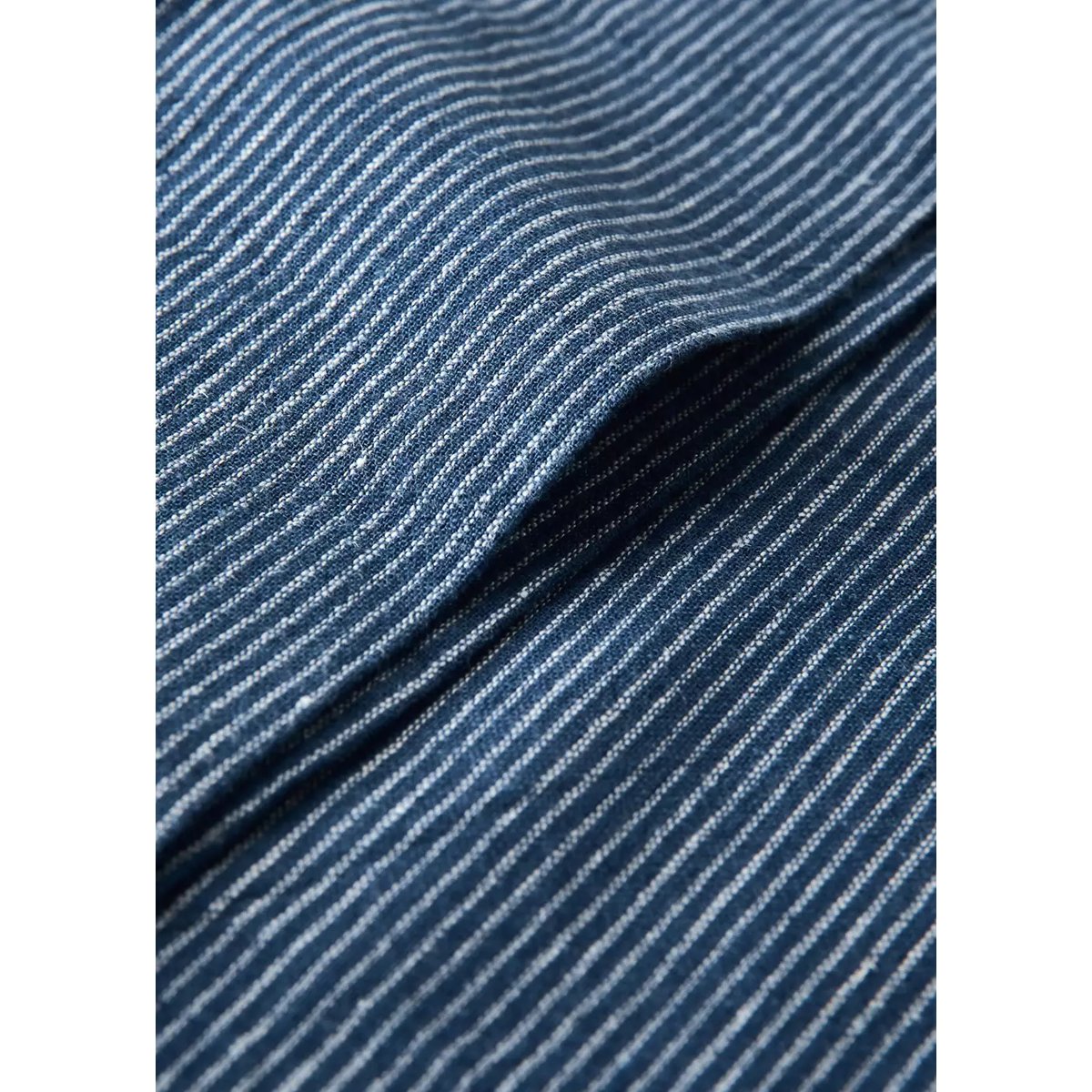 Deux taies d'oreiller en mélange lin-coton à rayures, 45 x 110 cm bleu indigo, MANGO HOME