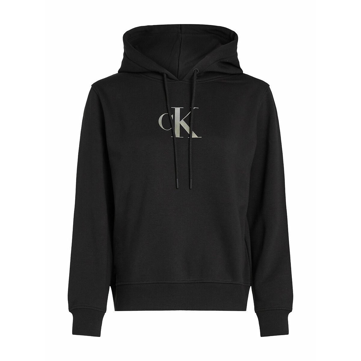 Logo Print Hoodie black, CALVIN KLEIN JEANS