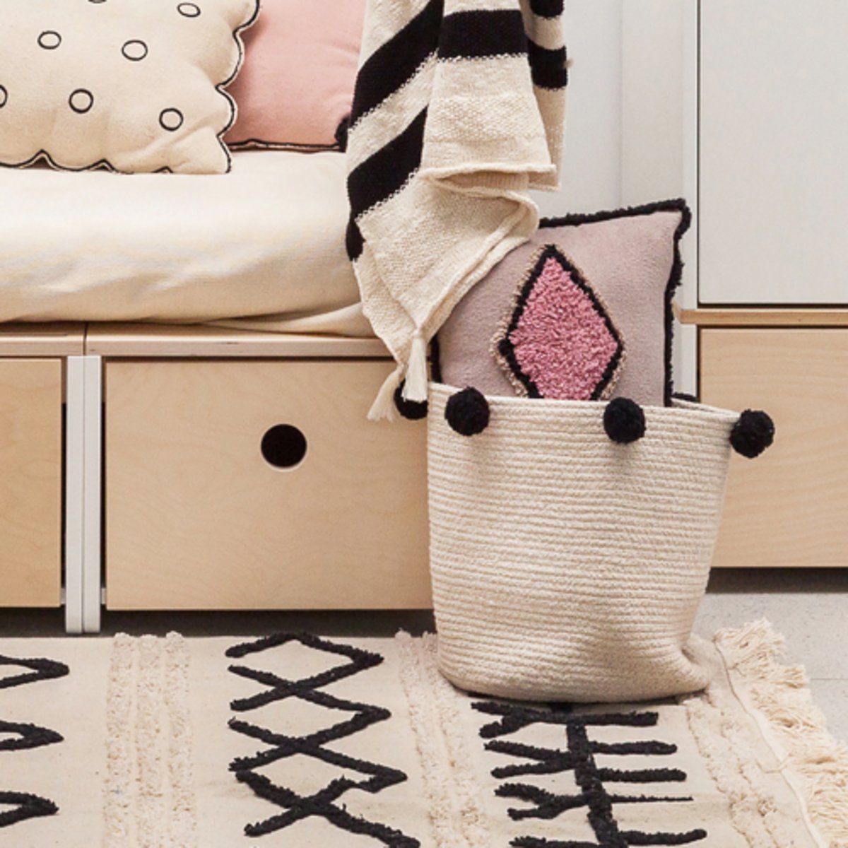 Panier avec pontons BUBBLY beige, LORENA CANALS