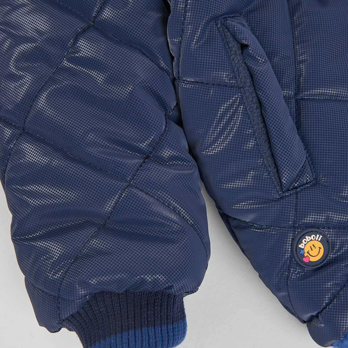 Parka fille tissu technique matelassée bleu, BOBOLI
