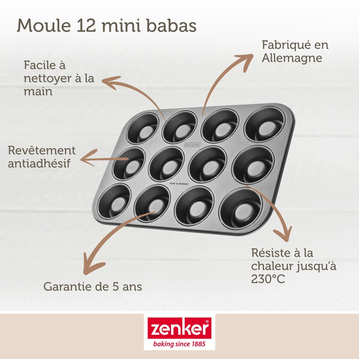 Ensemble de 2 Moules pour 24 babas au rhum SPÉCIAL CRÉATIVE noir, ZENKER