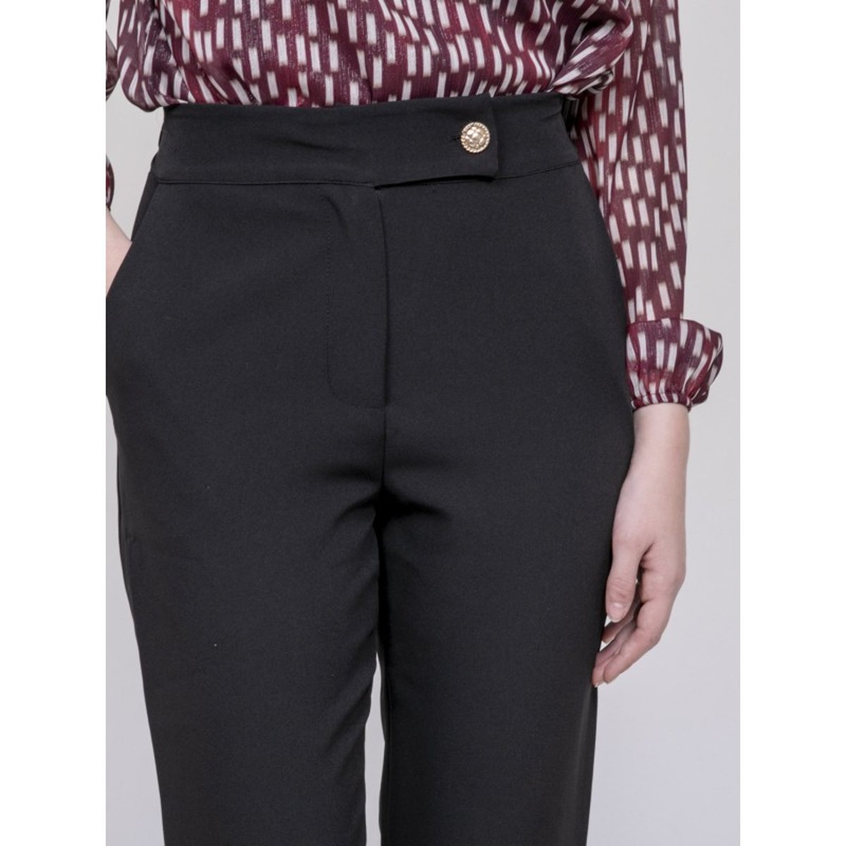 Pantalon Coupe Droite Emilou noir, DONA LISA