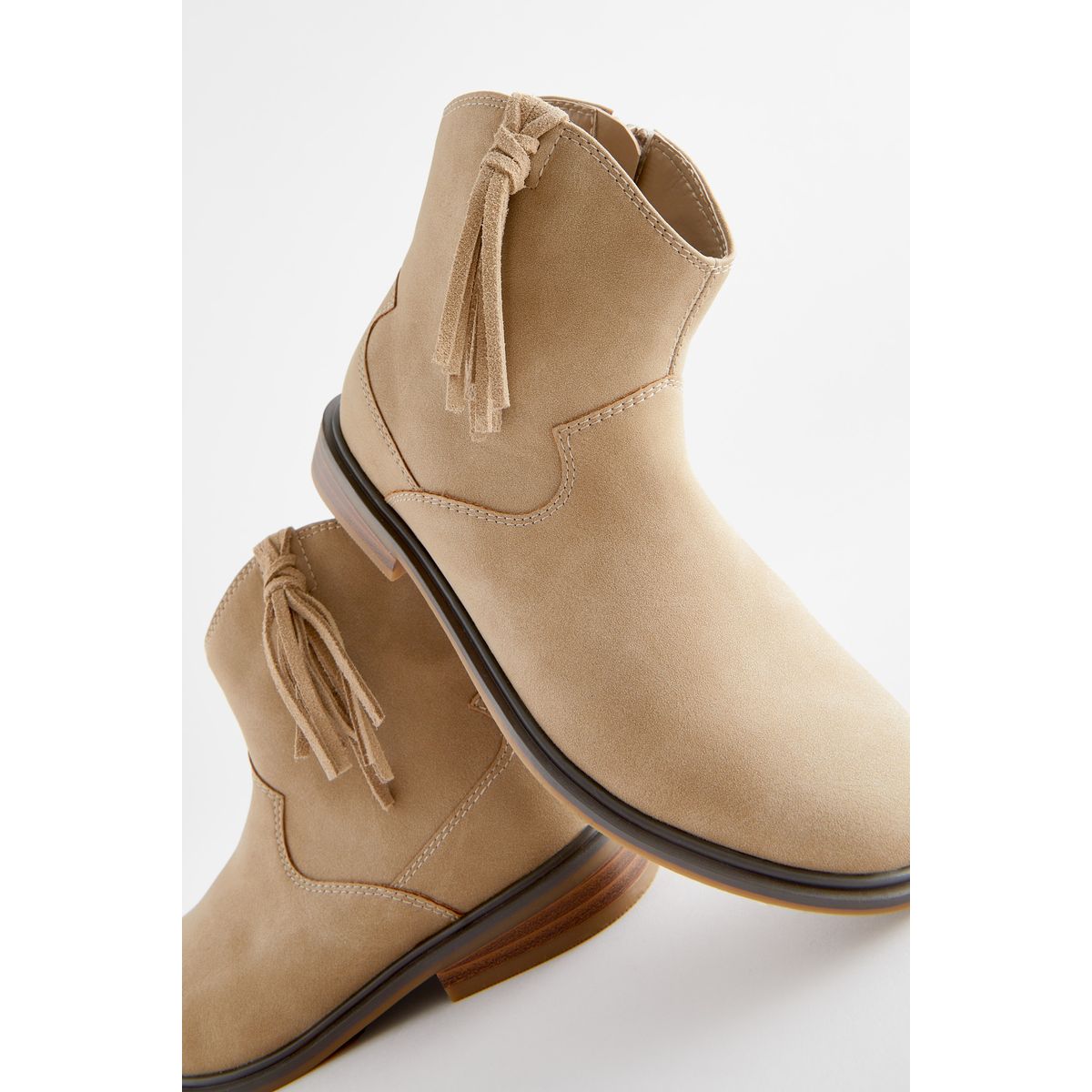 Bottines à pampilles style western naturel, NEXT