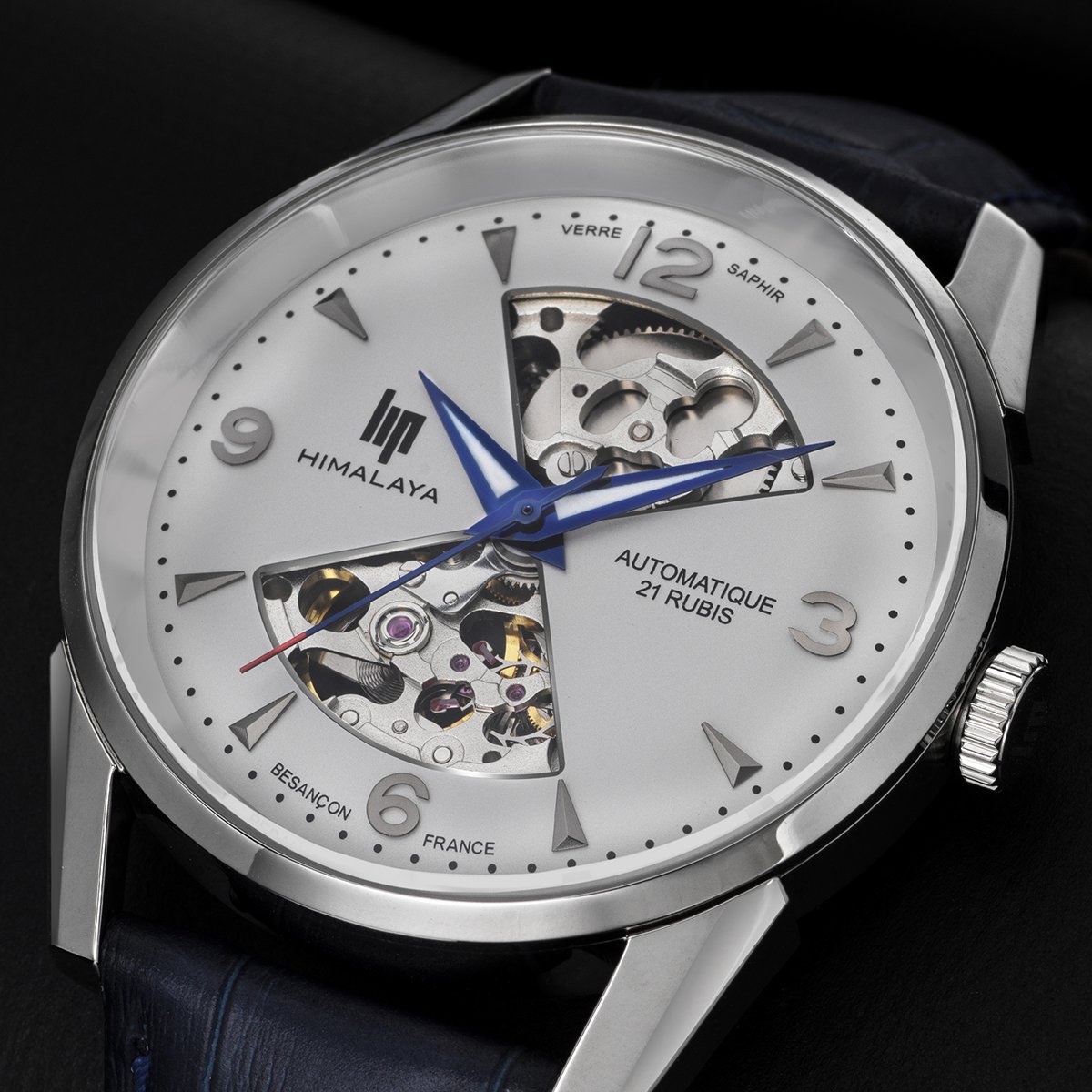 Montre Analogique HIMALAYA argenté argenté bleu foncé, LIP